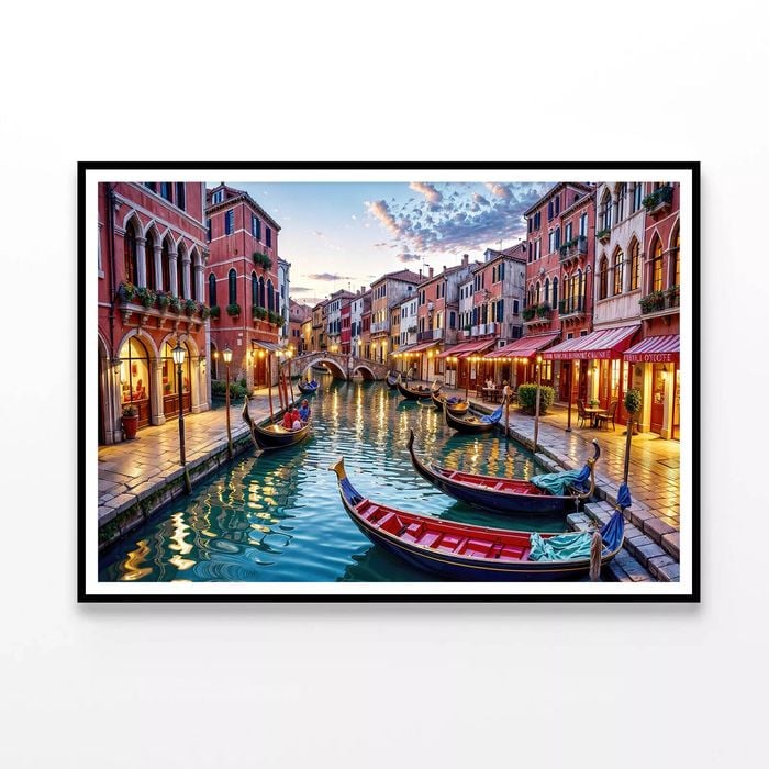 Venice Canals with Buildings  Print 100% Australian Made 90x60cm  (Poster)