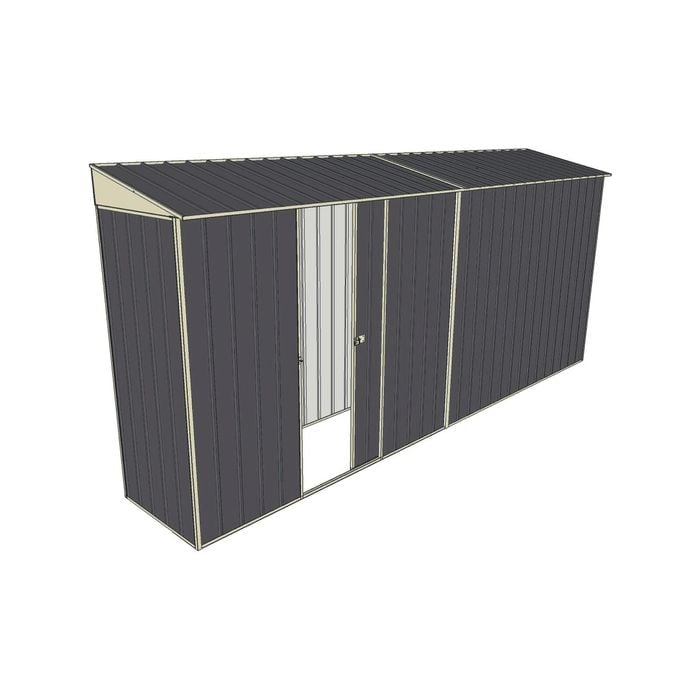 Build-a-Shed 0.8 x 4.5 x 2m Skillion Single Sliding Side Door Shed - Grey