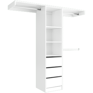 Lugna 1800 - 2100mm White Package 4 Built In Wardrobe Package