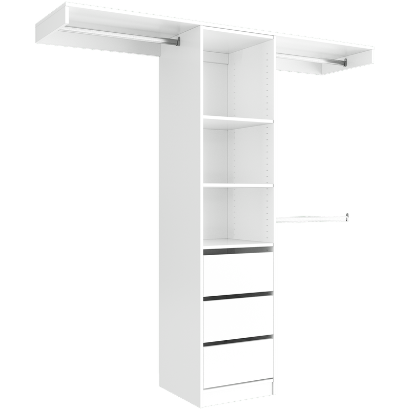 Lugna 1800 - 2100mm White Package 4 Built In Wardrobe Package