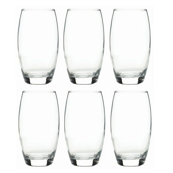 6pc Artcraft Payton Durable Glass Tumbler Party Beverage Drinkware 510ml Clear