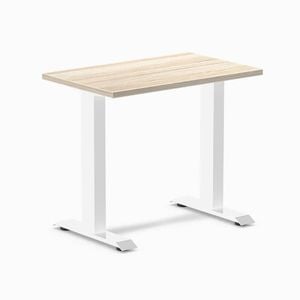 Desky Fixed Height Mini Classic Oak Desk 800x500mm White Leg