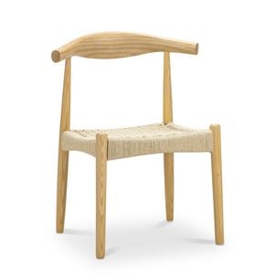 Elba Set of 2 Natural Solid Ashwood Woven Cord Dining Chair