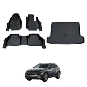AUSGO Floor Mats & Boot Liner Set for Hyundai Tucson Petrol / Diesel 2021-Onwards Car Floor Liners Cargo Mat