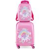 Costway 2pcs Kids Luggage Set Suitcase & Backpack Unicorn Travel Bag
