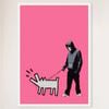 Galrie Banksy Choose Your Weapon Bright Pink Poster Print 2010 - Edgy Art Collection, White Frame, A1 60 x 84cm (23 x 33inch)