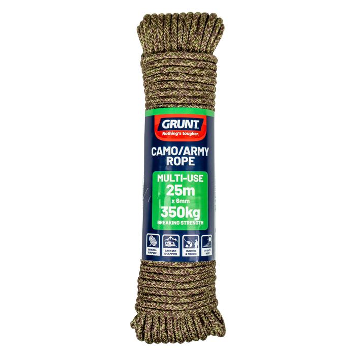 GRUNT 6mm x 25m Camo Design Rope Roll