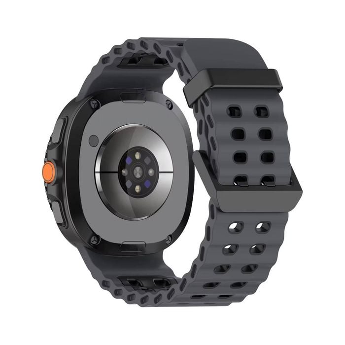 Rugged Breathable Sport Band Soft Silicone Waterproof For Samsung Galaxy Watch Ultra 47mm - Black