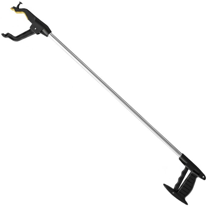 EQUIPMED 87cm Long Reacher Grabber Reaching Aid, Deluxe Magnetic Picker Tip, Key Hook, Lockable Nonslip Rubber Jaws, Lightweight