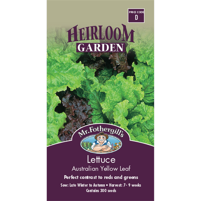 Mr Fothergill's Australian Yellow Leaf Lettuce Heirloom Seeds
