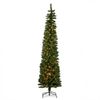 Christabelle 1.8m 6ft Pencil Pine Christmas Tree Pre Lit Multi Function LED Slim Artificial Indoor Xmas Decor Home
