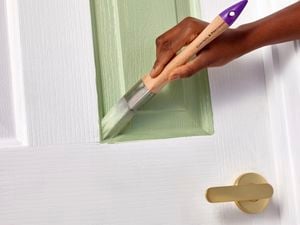The Monarch window door trim brush has a long timber handle allowing control and precision when painting trims - 1670059