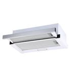 Bellini 60cm Slide Out Rangehood White Finish with S/S Fascia