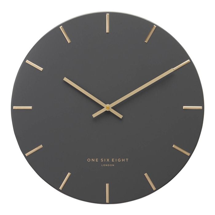 One Six Eight London  LUCA Charcoal 60cm Silent Wall Clock