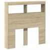 vidaXL Headboard Cabinet with LED Bed Cabinet Header Backboard Sonoma Oak 100 cm Single