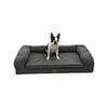 Charlie's Faux Linen Orthopedic Foam Dog Bolster Sofa Bed Grey - Medium