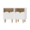 Oikiture 2PC Bedside Table Single Drawer Nightstand Kids Bedroom Storage White