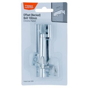 Taskmaster 100mm Chrome Plated Offset Necked Barrel Bolt