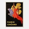 Galrie Florio Cinzano Vintage Italian Aperitif Advertising Poster - Art for Your Home, Poster Only, 70 x 100cm (28 x 40inch)