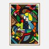 Galrie Vibrant Abstract Geometric Art Print by Eytan Saban – Colorful Wall Decor, Wood Frame, 50 x 70cm (20 x 28inch)