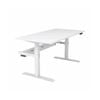 Olg Agile Motion Plus Round Leg White Frame White Top With Cable Management Height Adjustable Desk L1200mm X W600mm