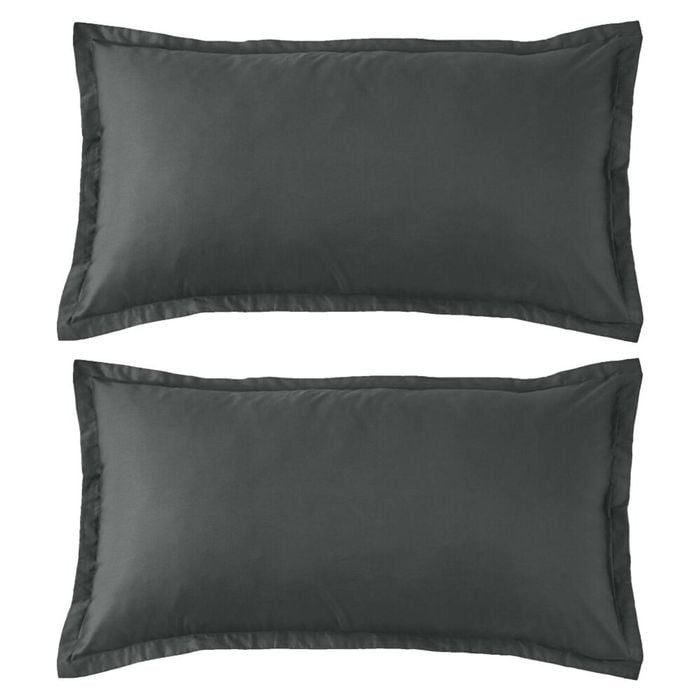2PK Grosvenor House 500TC Egyptian Cotton Body Tailored Pillowcase Charcoal