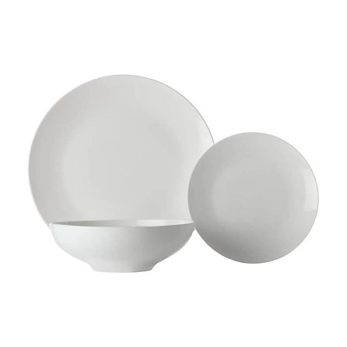12pc Maxwell & Williams White Basics Tribeca Coupe Dinner Set Porcelain