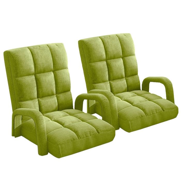 SOGA 2X Yellow Green Recliner Chair with Armrest