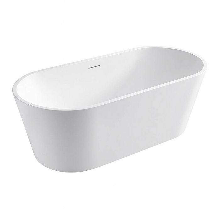 Amelie Deauville 1500mm Freestanding Bath Gloss White Overflow