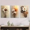 3pcs Vintage Floral Flower Painting Print 100% Australian Made 3 x 40x60cm (Metal Print)