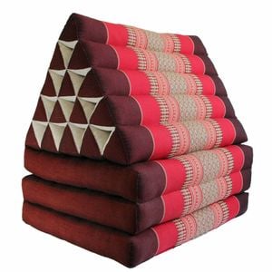 Jumbo Thai Triangle Pillow 3   Fold - Handmade Kapok Daybed Cushion | Fold-out Floor Mattress