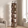 Advwin 5 Tiers Bookshelf Rotating Corner Bookcase Cabinet Revolving Display Stand Rack Brown