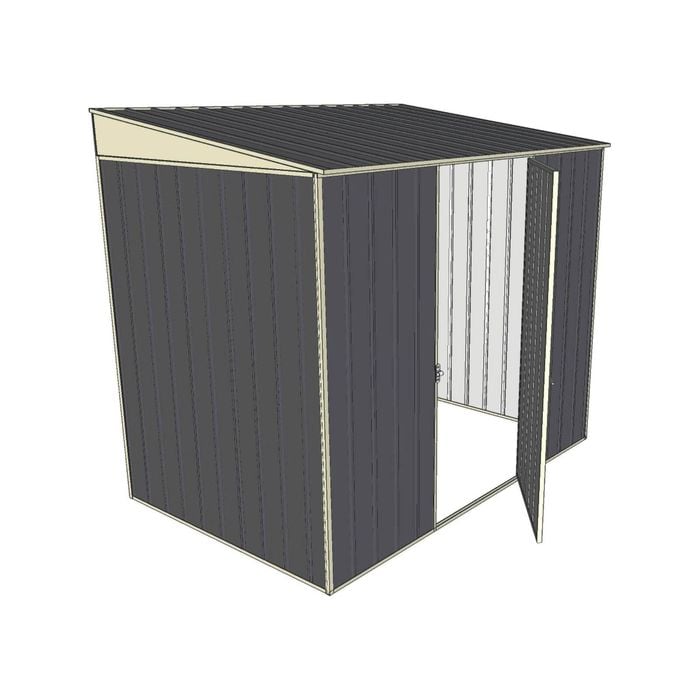 Build-a-Shed 2.3 x 1.5 x 2.0m Single Hinged Door Narrow Skillion Shed - Grey