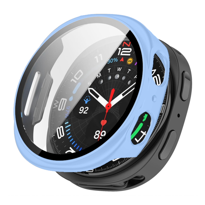 Samsung Galaxy Watch 8 44mm Tempered Glass Screen Protector Case (Sky blue)