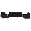 vidaXL Sofa Set with Cushions Upholstered Settee Couch 4 Piece Black Velvet