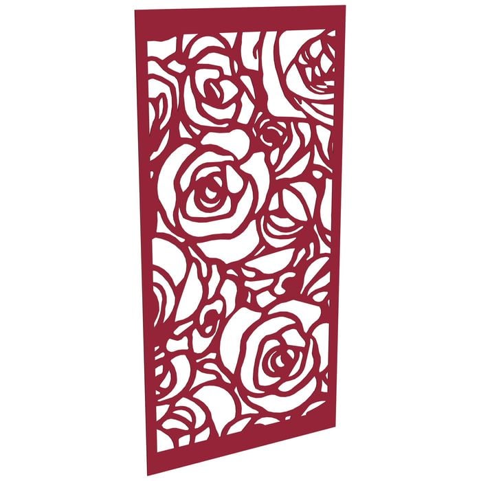ProtectorAl 300-1200w x 1201-2400h Dark Red/Gloss White Roses Unframed Composite Deco Panel