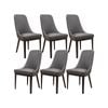 Claire Set of 6 Dining Chair Genuine Leather Solid Rubber Wood Frame Dark Brown