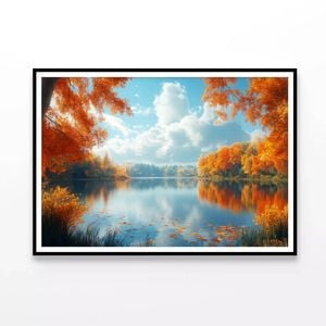 Autumn, Lake & Trees  Print 100% Australian Made 120x90cm  (Poster)
