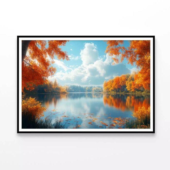 Autumn, Lake & Trees  Print 100% Australian Made 120x90cm  (Poster)
