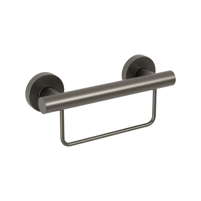 evekare 300mm Gunmetal Grab Rail with Towel Holder
