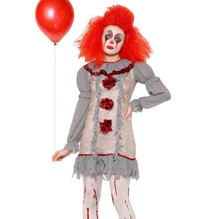 Vintage Clown Womens Pennywise Halloween Costume - Medium