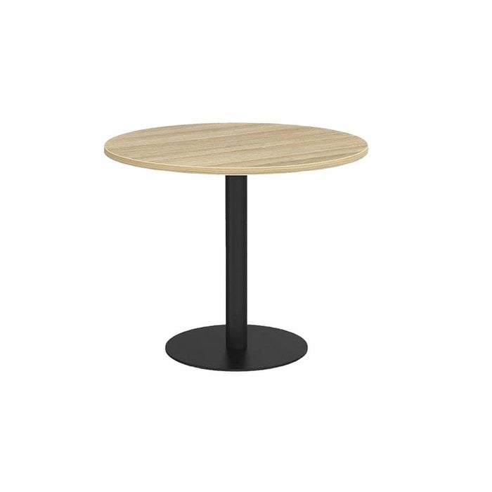 Olg Disc Meeting Table White Frame New Oak Ravine Top 1200mm Diameter
