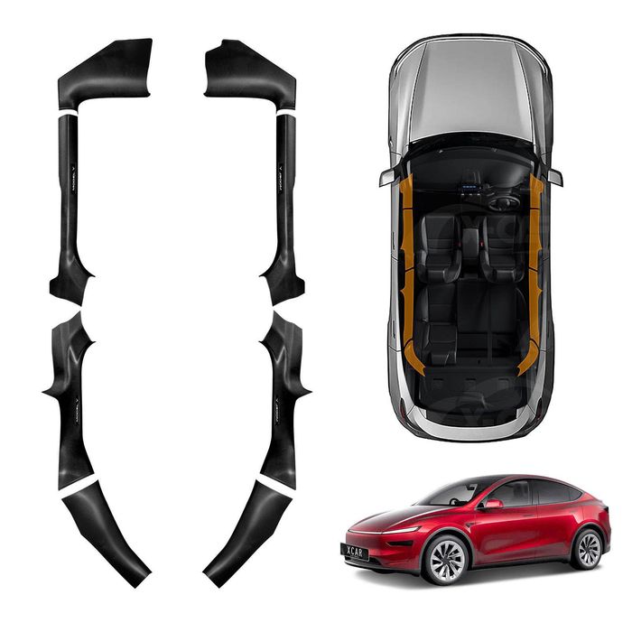 Door Sill Protector Sets For Tesla Model Y Juniper 2025-onwards Threshold Scuff Trim Full Covers Guards Accessories Set Of 8