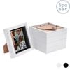 Nicola Spring 5 Piece 6 x 6 3D Shadow Box Photo Frame Set - Craft Display Picture Frame with 4 x 4 Mount - White
