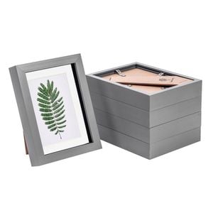 Nicola Spring Acrylic 3d Box Photo Frames With 4" X 6" Mounts - 5" X 7"  - Grey - Pack Of 5