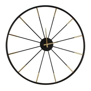 Maine & Crawford Yukie 65x3cm Metal Wall Clock - Black/Gold