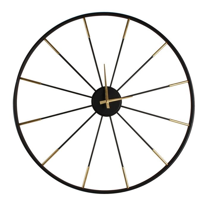 Maine & Crawford Yukie 65x3cm Metal Wall Clock - Black/Gold