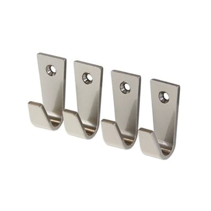 Pinnacle 50mm Satin Nickel Hanging Hooks - 4 Pack