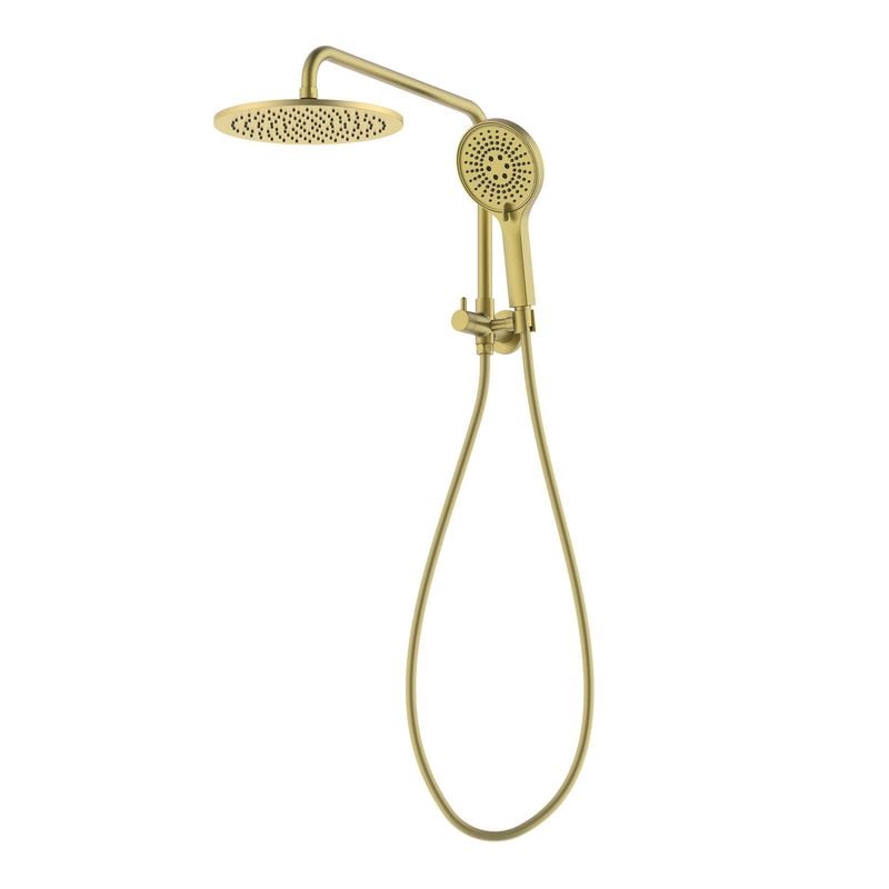 Mondella Resonance Brushed Brass 5 Function Hand Shower and 1/2 Twin Shower Set WELS 3 Star 9L/min