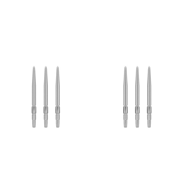 6pc Target Swiss Dart Point Pocket Size 40mm - Silver